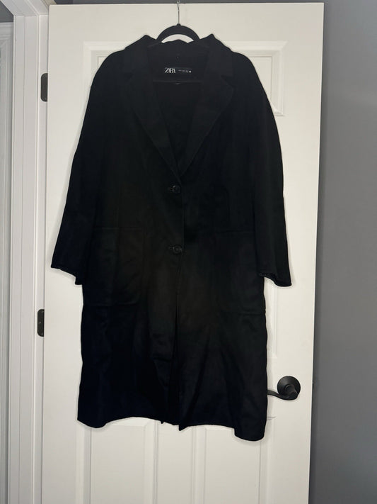 Zara Pea Coat Xl Black No Hood