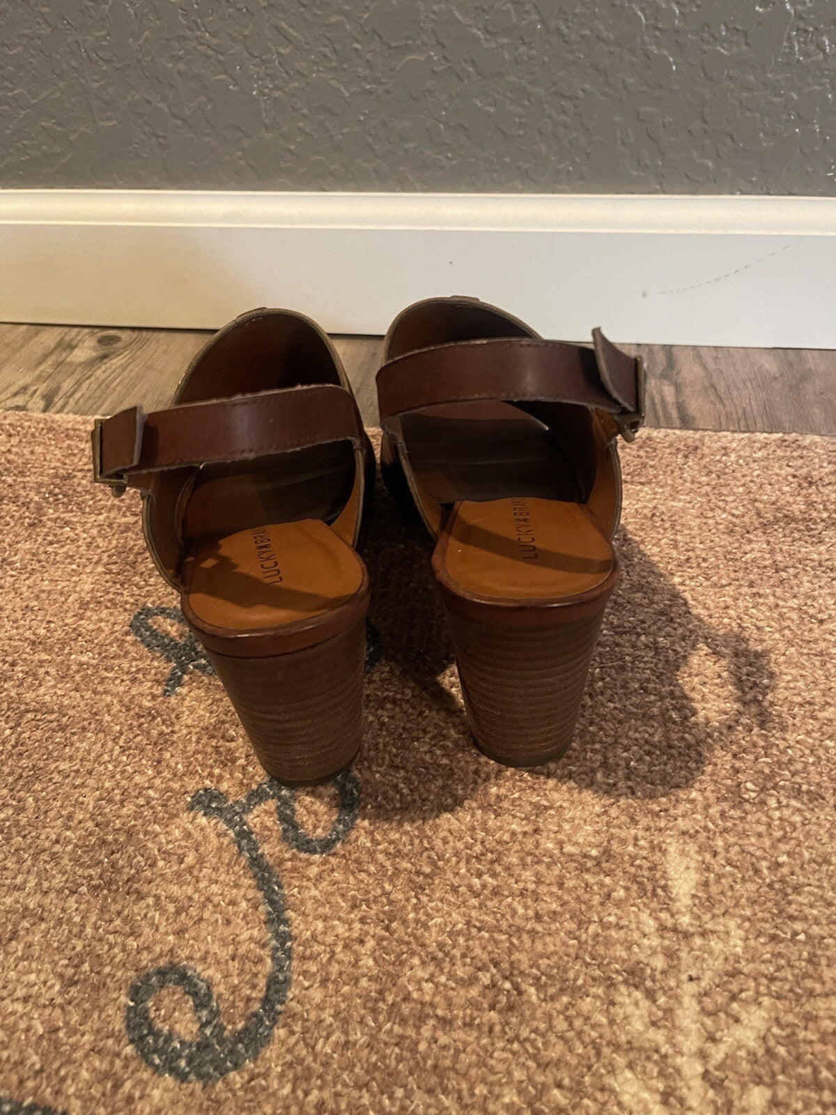 Lucky Brand Brown Strappy Heel Peep Toe 8.5 Brand New Mark As Shown