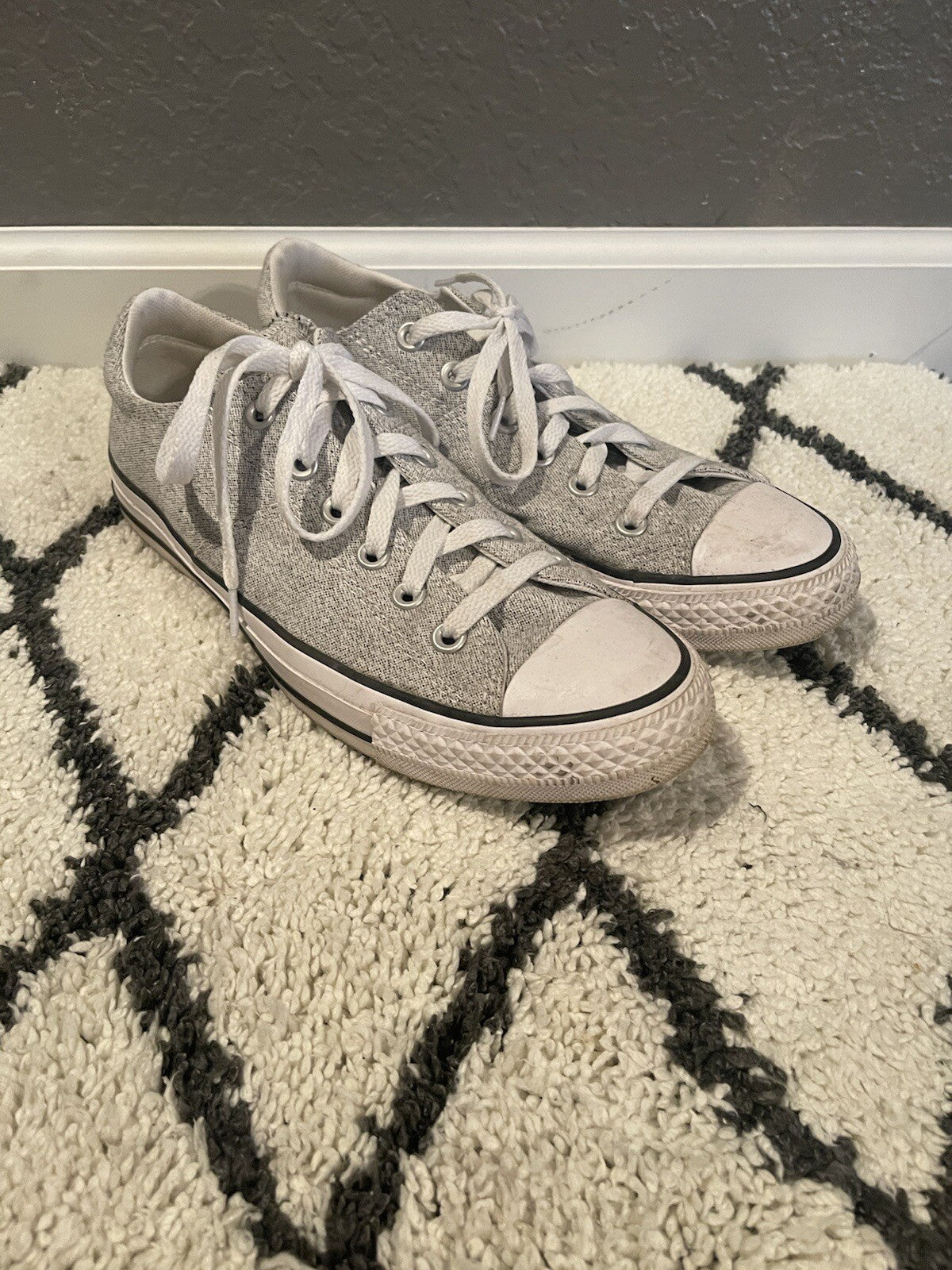 Converse all star sneakers black gray white mix size 10
