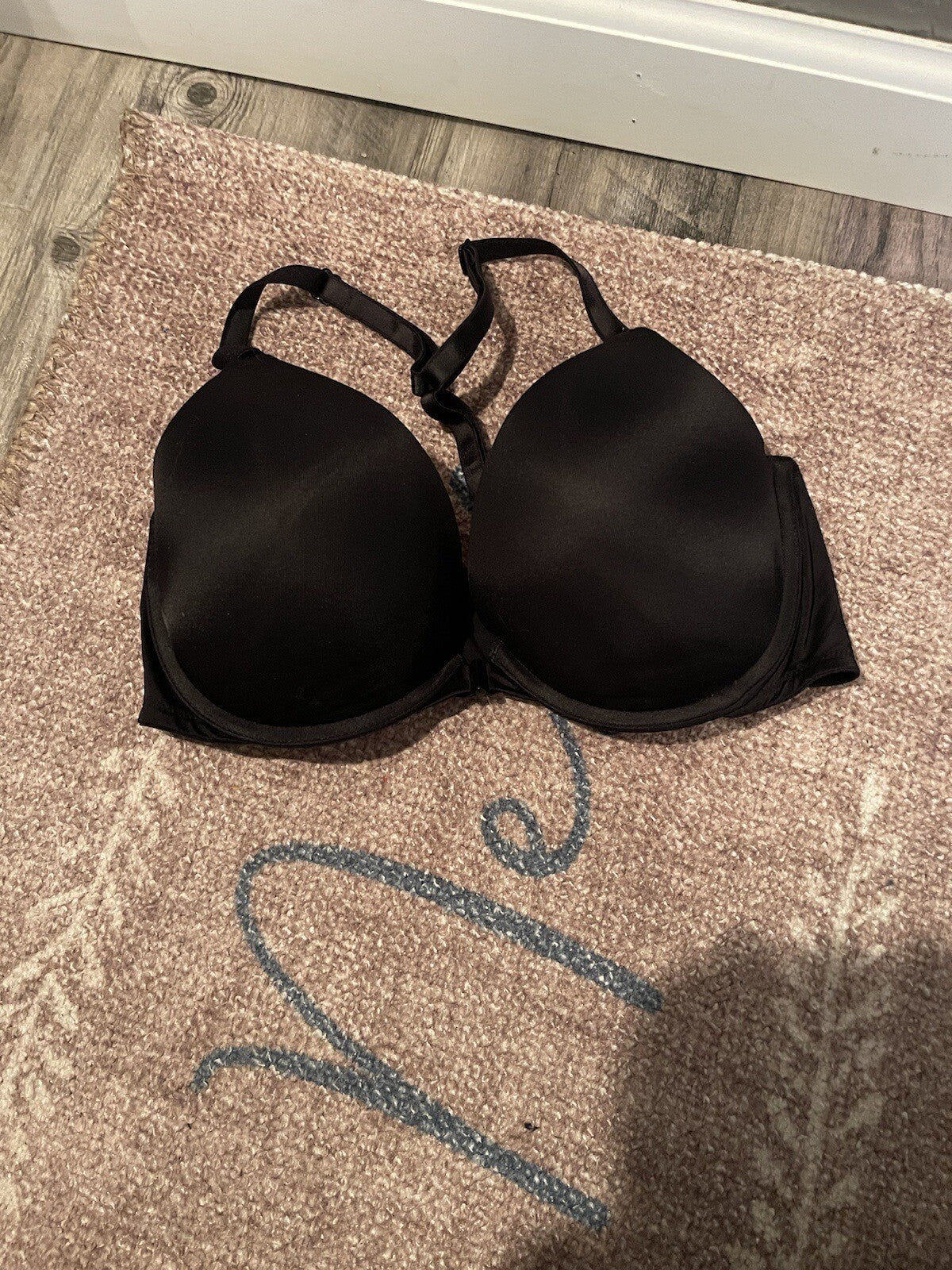 Pink By Vs Racerback Everywhere Push-up Bra 34d Black 