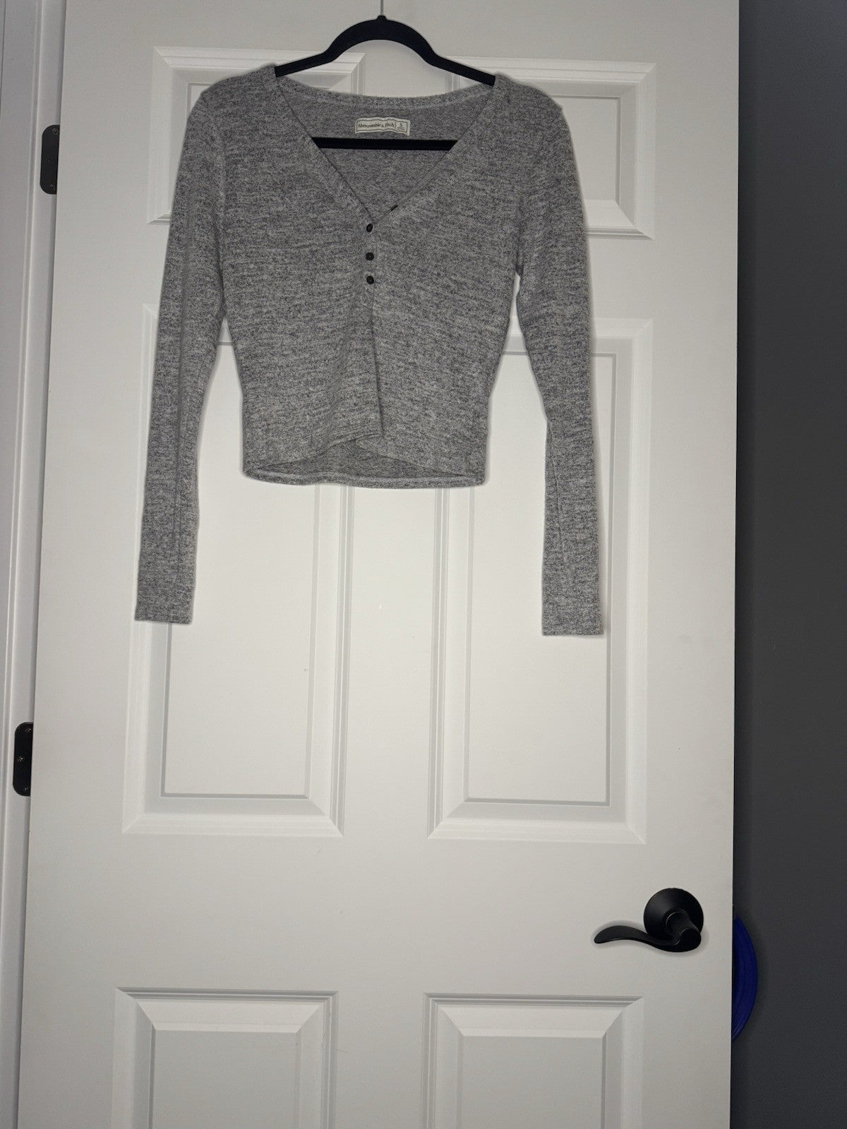 Abercrombie And Fitch Long Sleeve Top Small Gray Heathered 