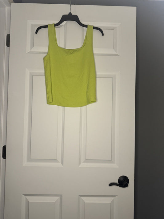 Old Navy Sleeveless Ribbed Top lime Green Large Tall 