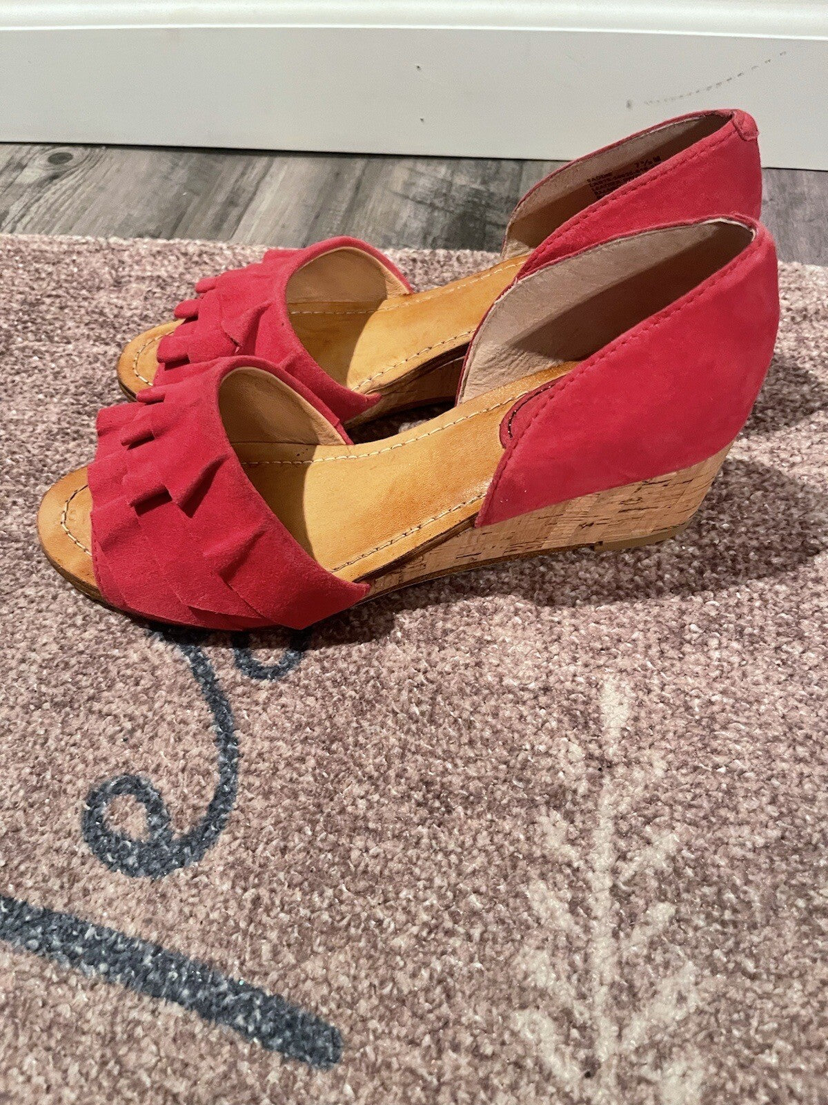 Lucca Lane Wedge Peep Toe Shoes Size 7.5