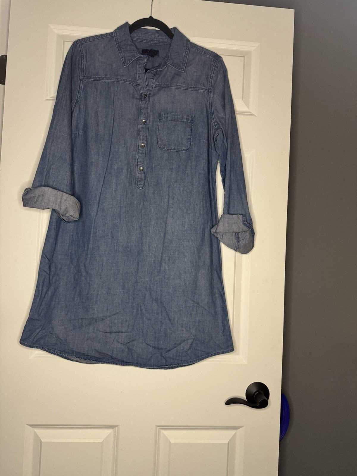 Gap Long Sleeve Jean Dress Medium Blue 