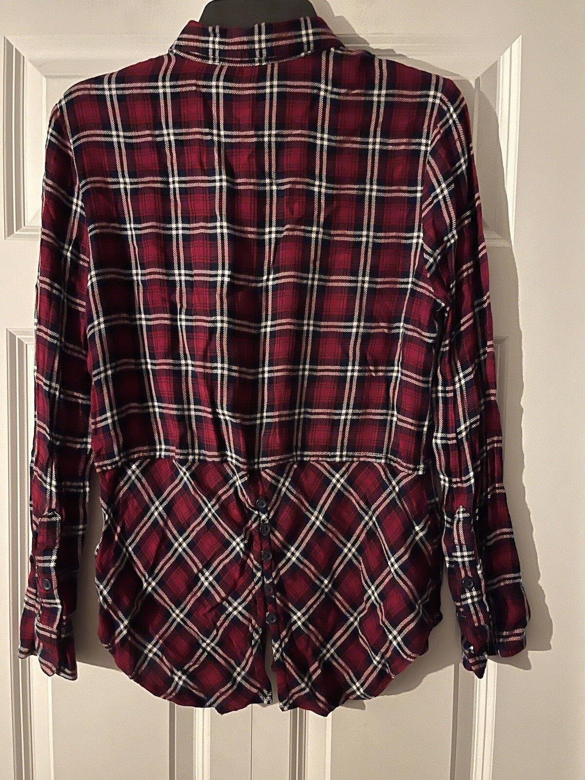 Beach lunch lounge button down xs red navy black white striped