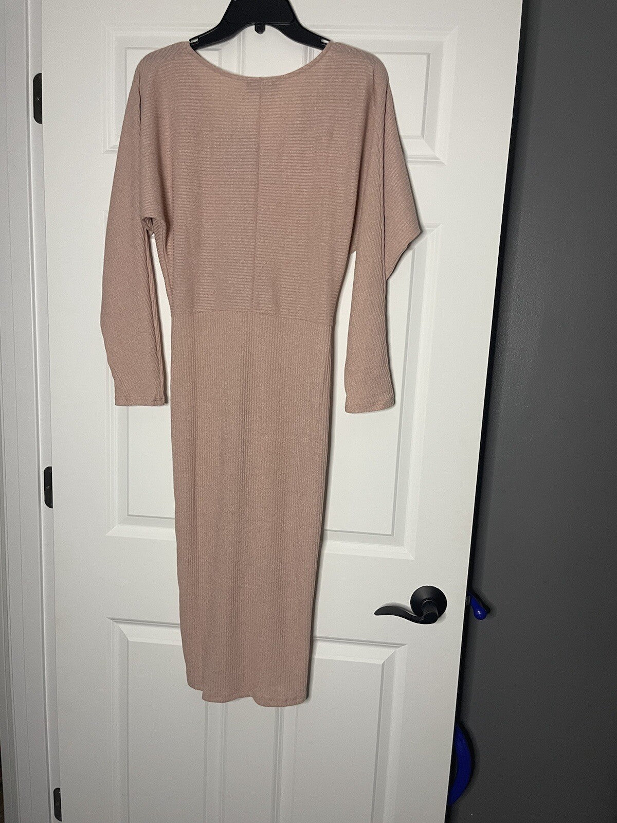 Maverick the collection large long sleeve dress ribbed mauve nwt