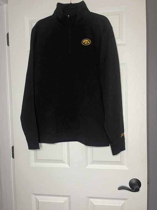 Captivating Iowa Hawkeyes Half Zip Sweatshirt Large Black W Gold Nwt