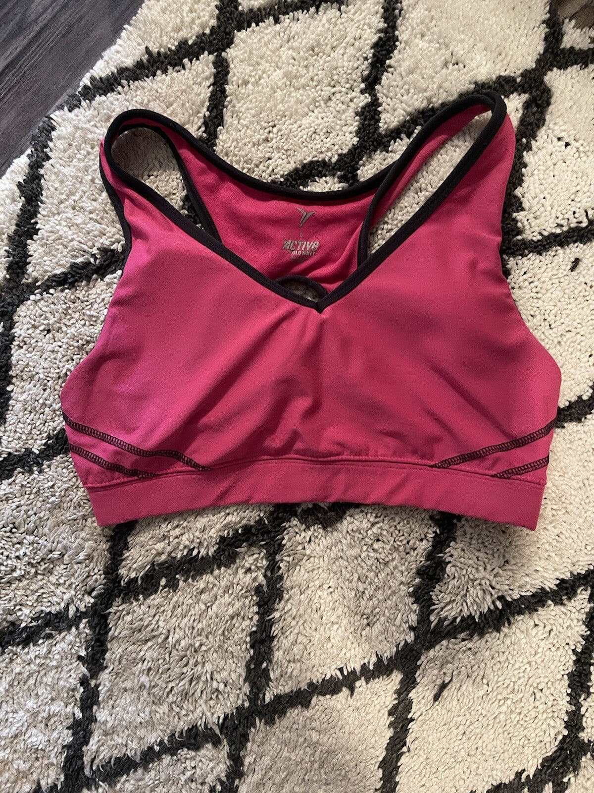 Old Navy Active Sports Bra Pink W Black Trim