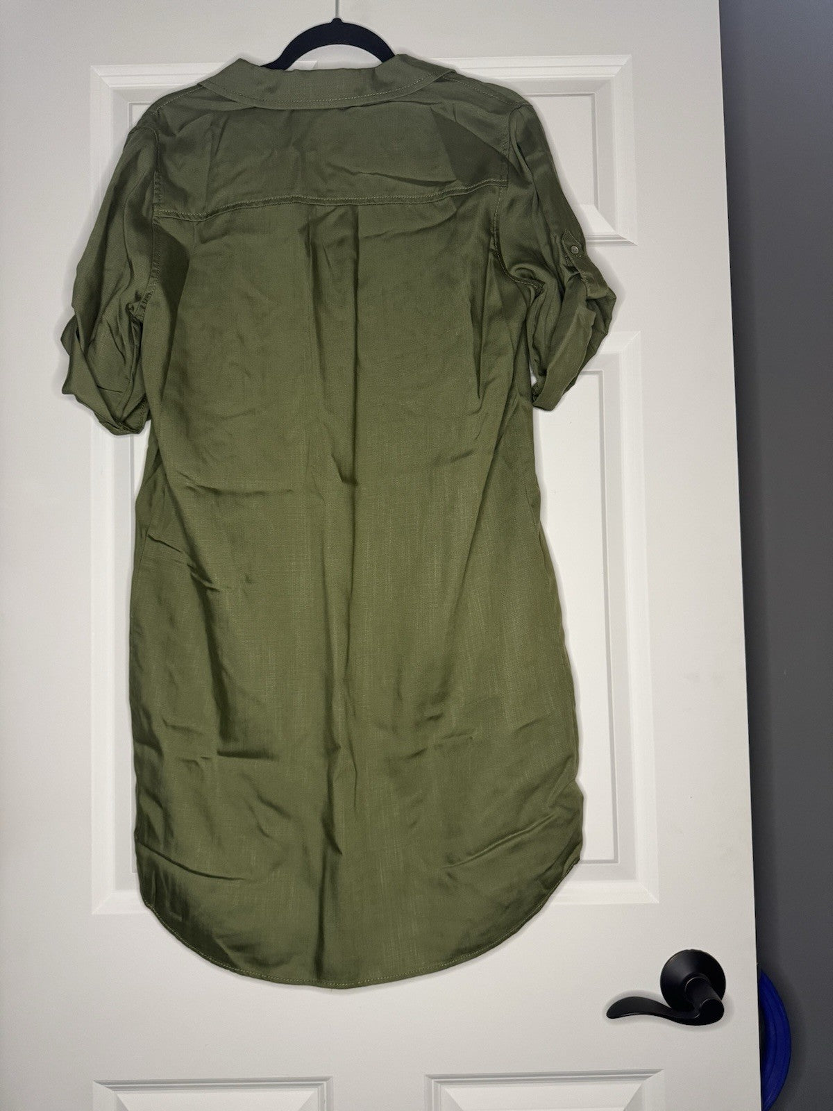 Loft Lounge Dress Half Sleeve Green Medium W Pockets 