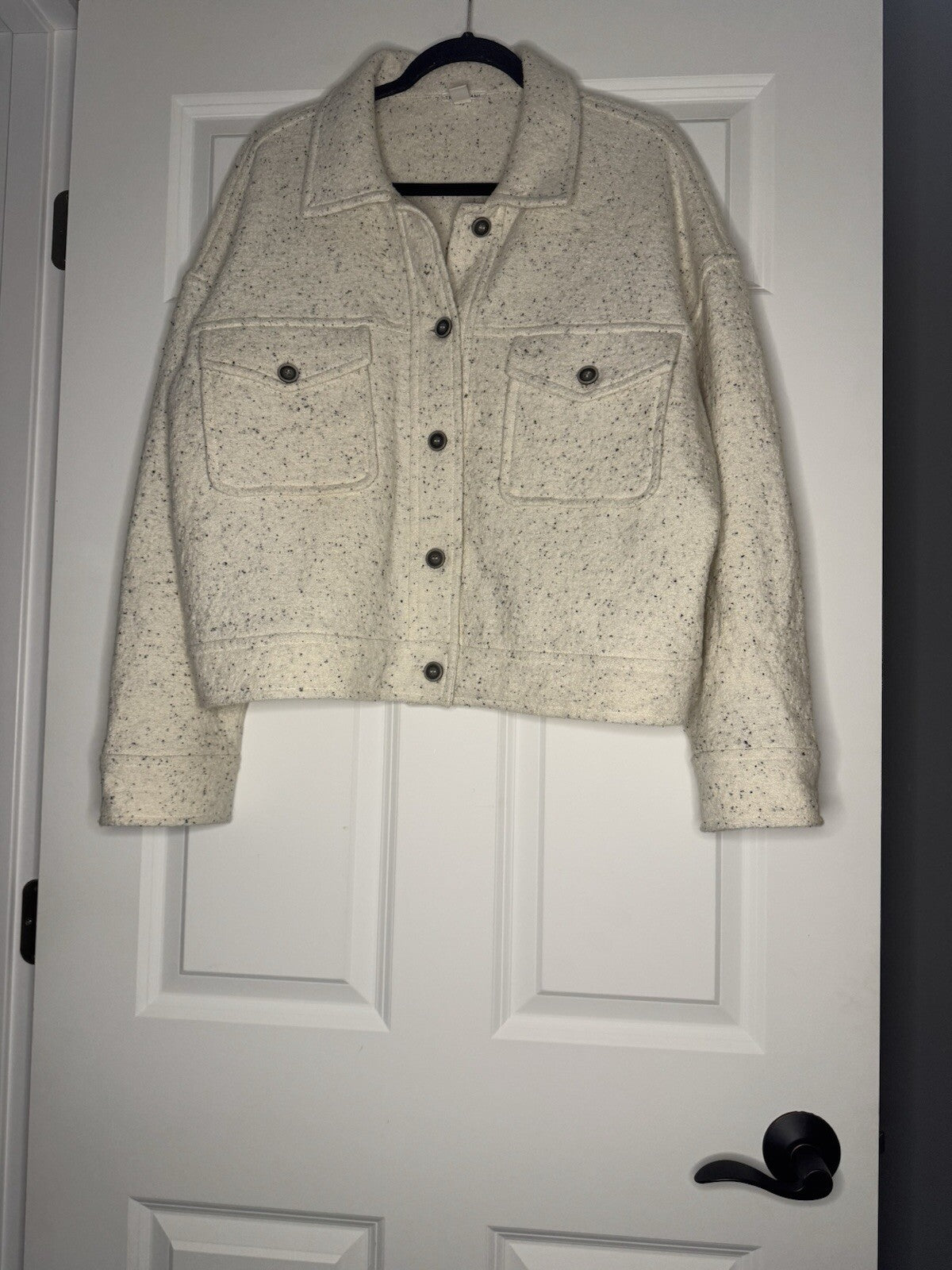 Tribal Jeans Jacket Large Cream W Black Mix 
