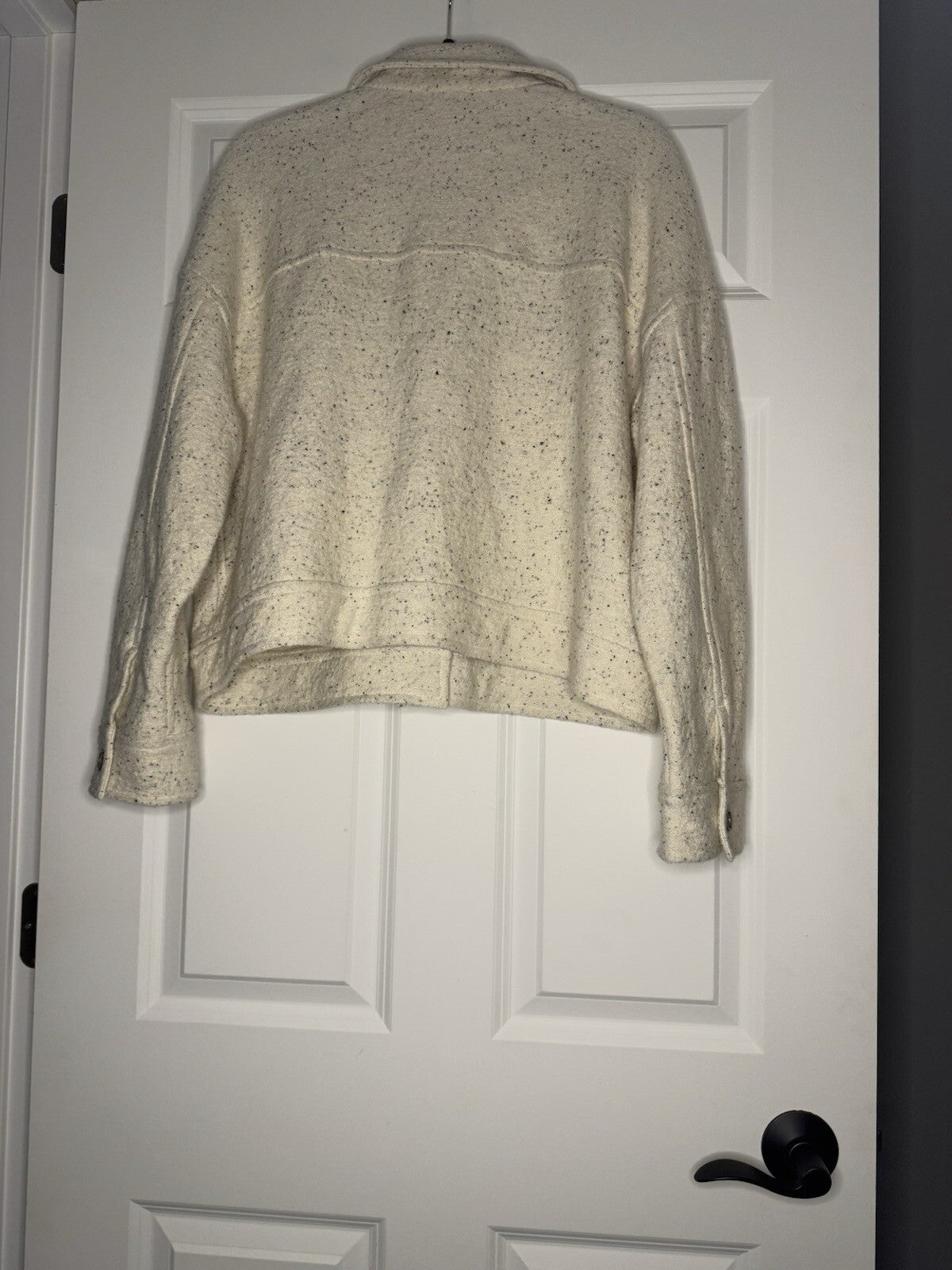 Tribal Jeans Jacket Large Cream W Black Mix 