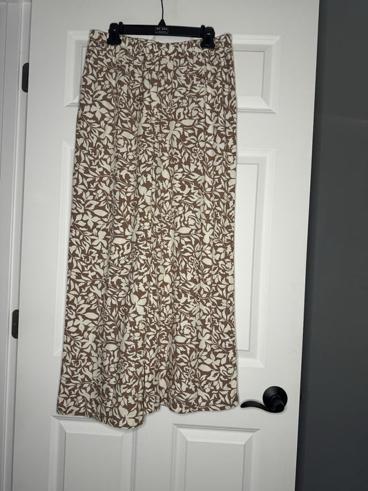 Z Supply Large Remi Shadow Reef Pants Brown Cream Print Nwt 89