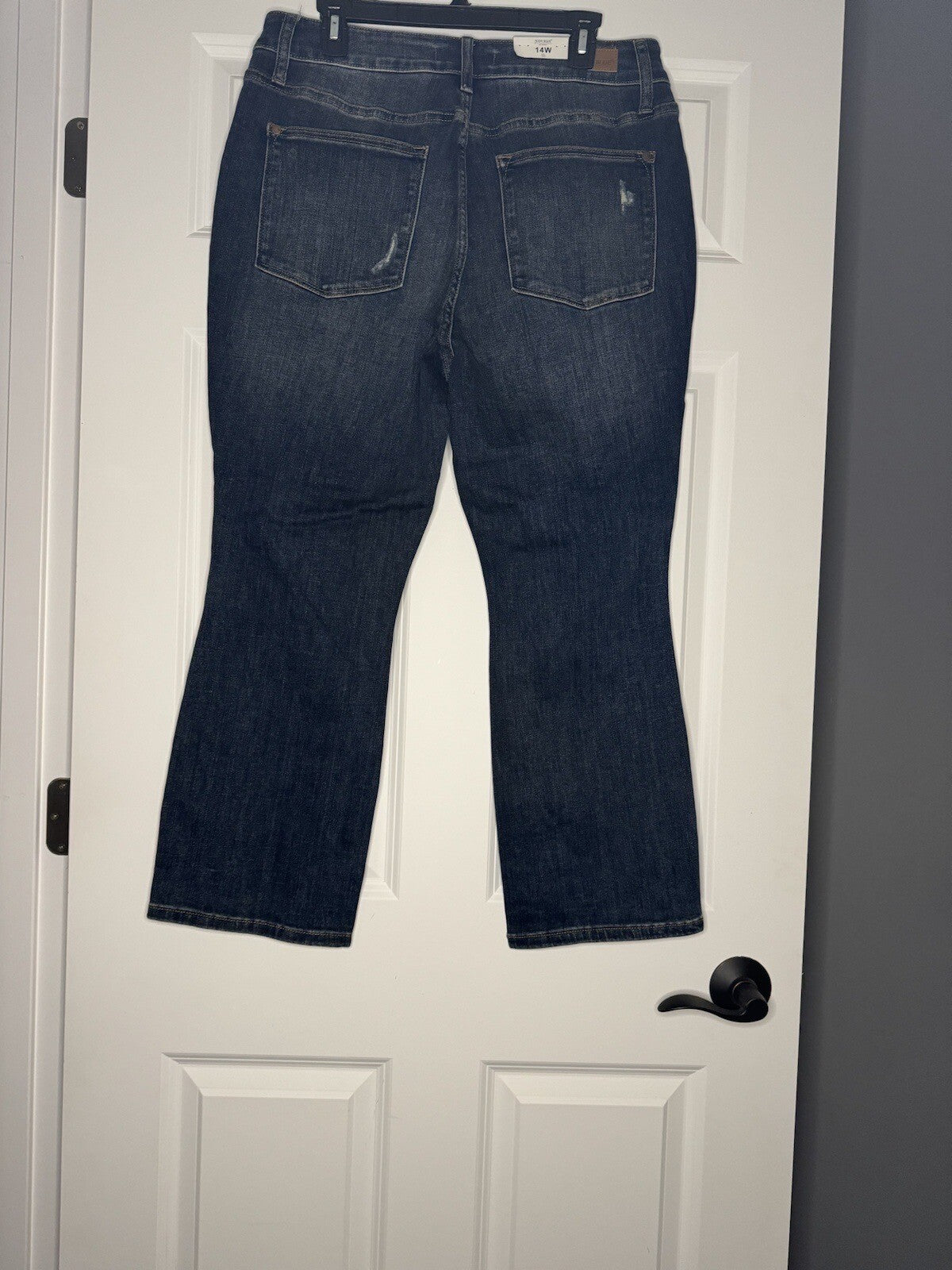 Judy Blue Jeans 14w Midrise Straight Leg Distressed Blue Nwt