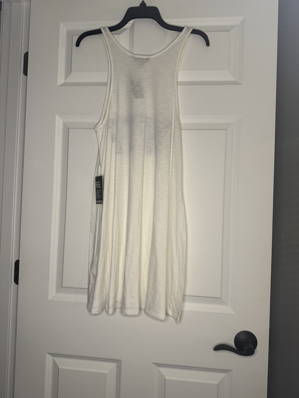 Express Sleeveless Dress Wtf White W Black Graphics XS Nwt 