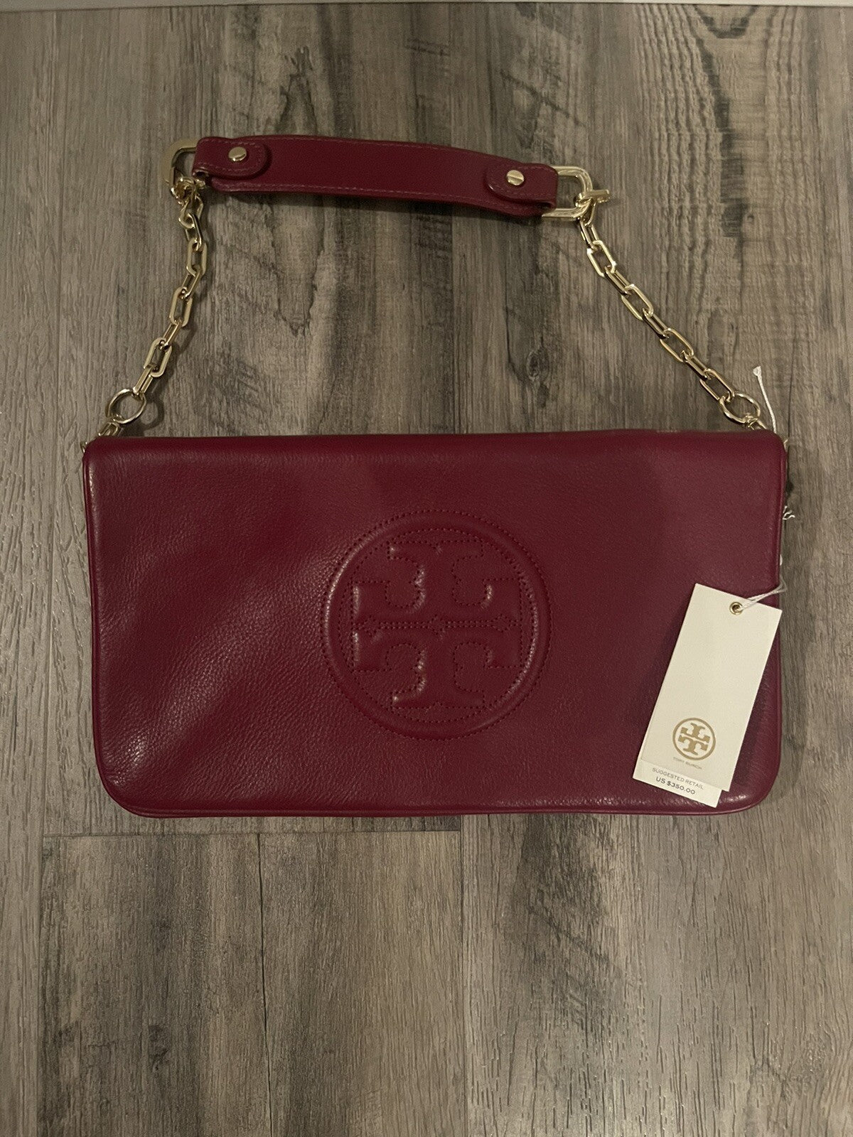 Tory Burch Bombe Reva Clutch Nwt Two Small Marks Inside As Shown