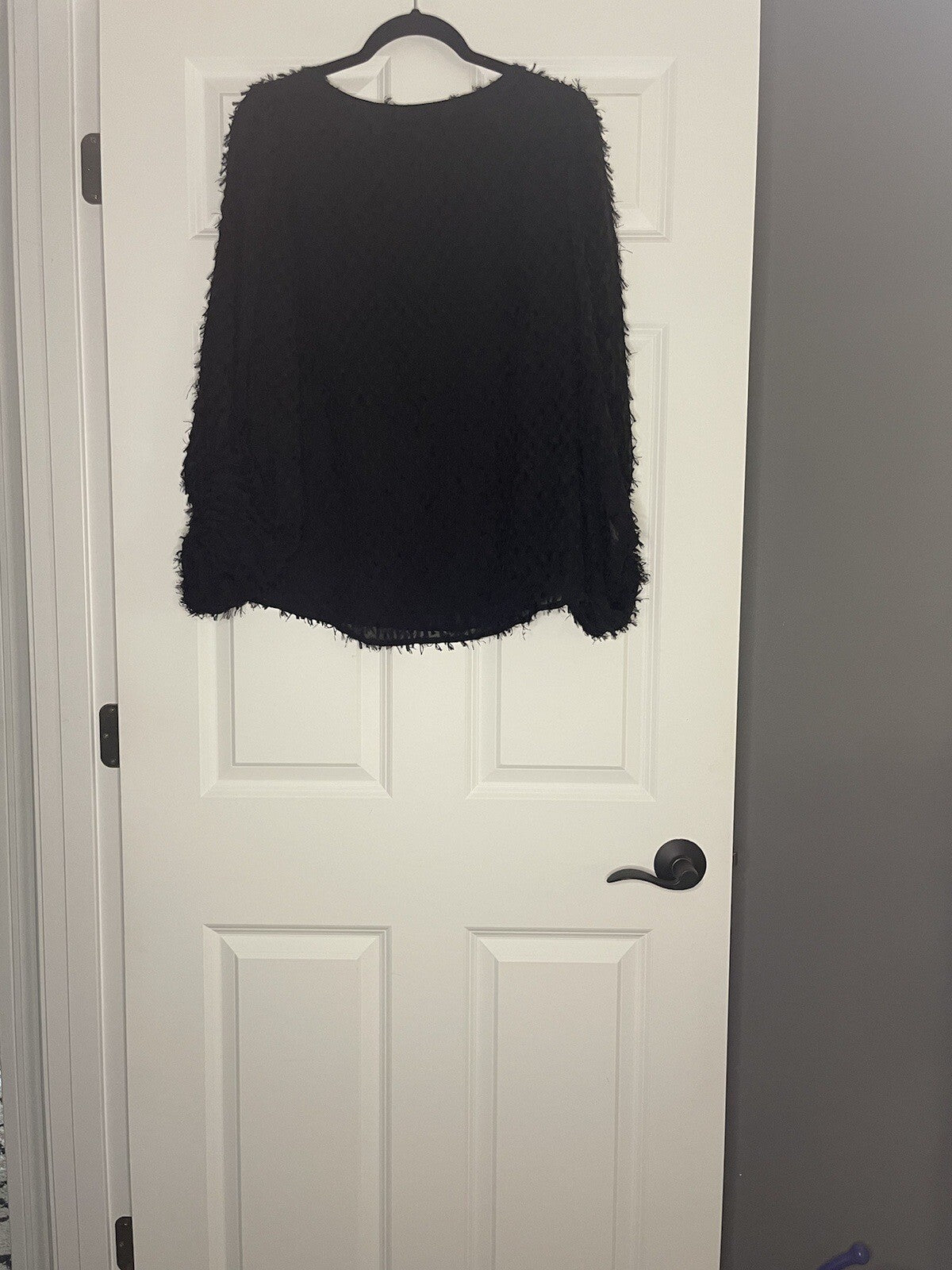 Blu Pepper Long Sleeve Blouse Black A Fringe W Lining New With Tags 