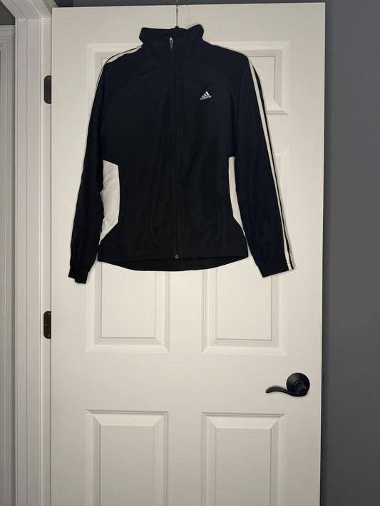Adidas Large Zipup Lightweight Jacket Black And White 
