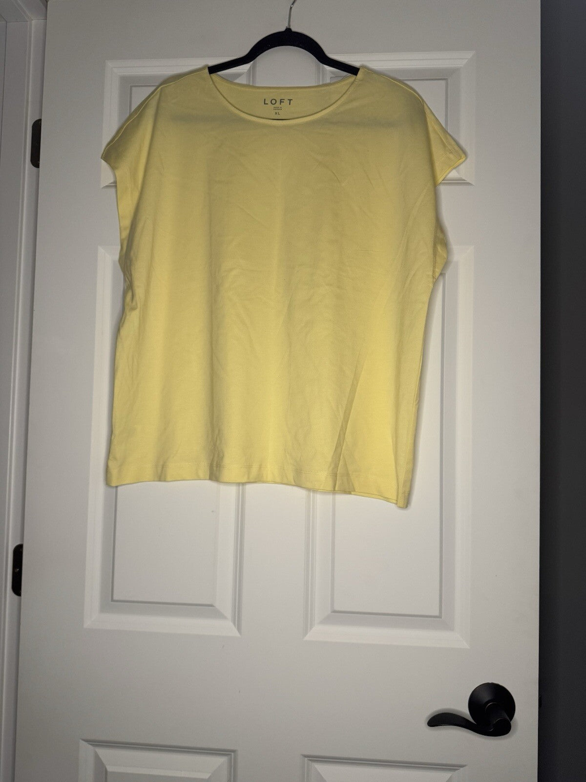 Loft Short Sleeve Top Light Yellow Xl Nwt 29.99