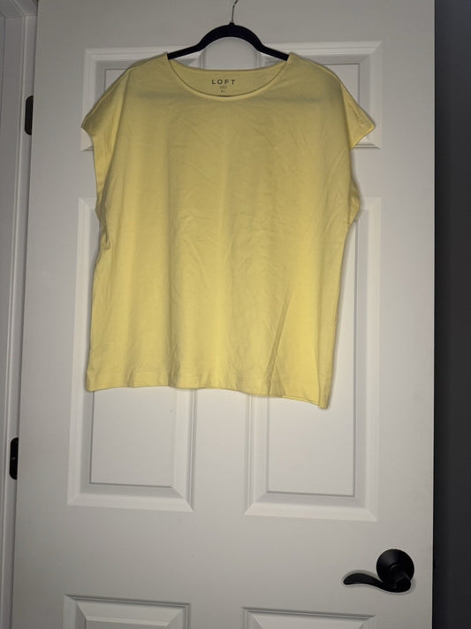 Loft Short Sleeve Top Light Yellow Xl Nwt 29.99
