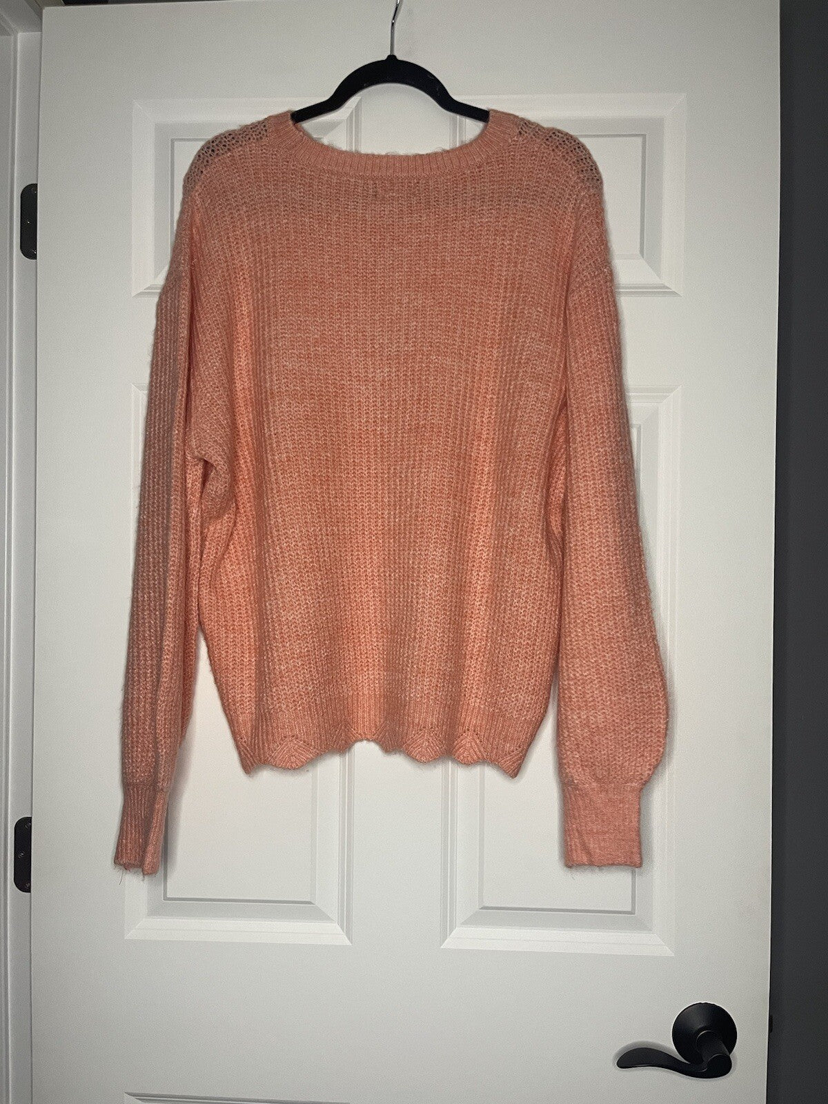 Cupcake knit sweater xl peach/pink w white mix NWT