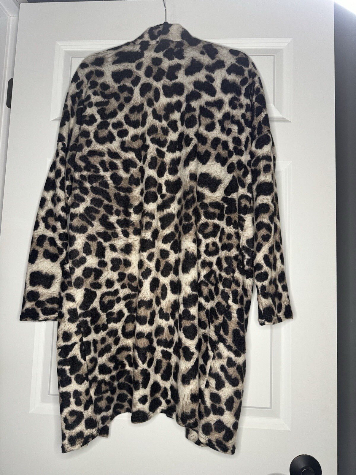 Bombom Cardigan Xl Black Brown Animal Print 