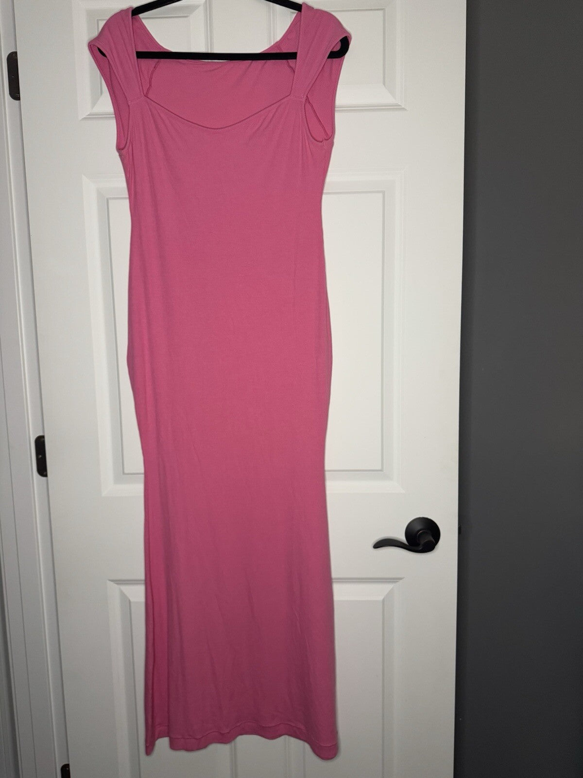 Pumiey Short Sleeve Dress Pink Ribbed Xl 