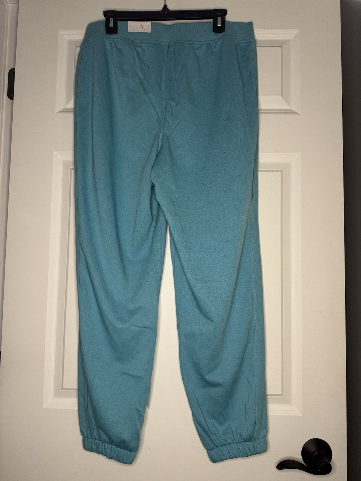 Livi Lane Bryant 2 Piece Jogger Outfit 14/16 Two Shades Of Blue Green Nwt 129.90