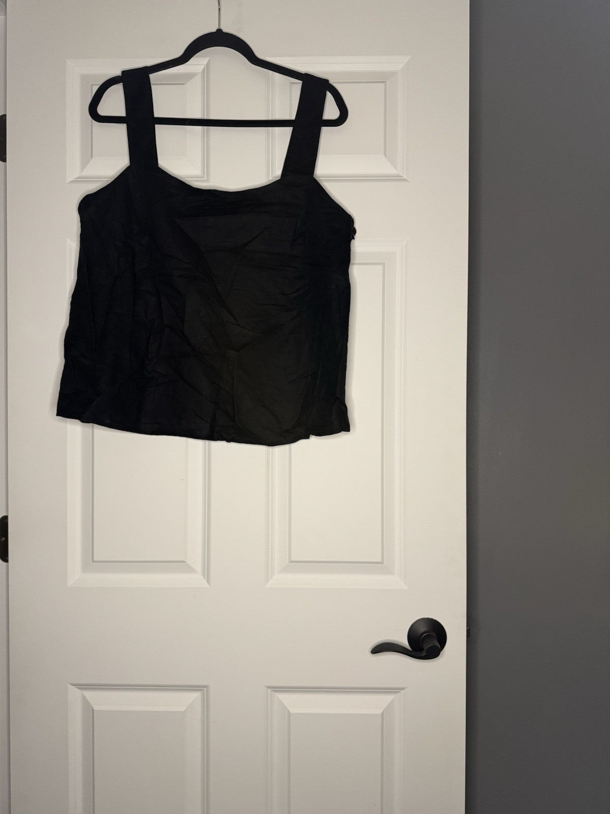 J Crew Fat Strap Sleeveless Blouse Xl Black Linen Blend Nwt 69.50