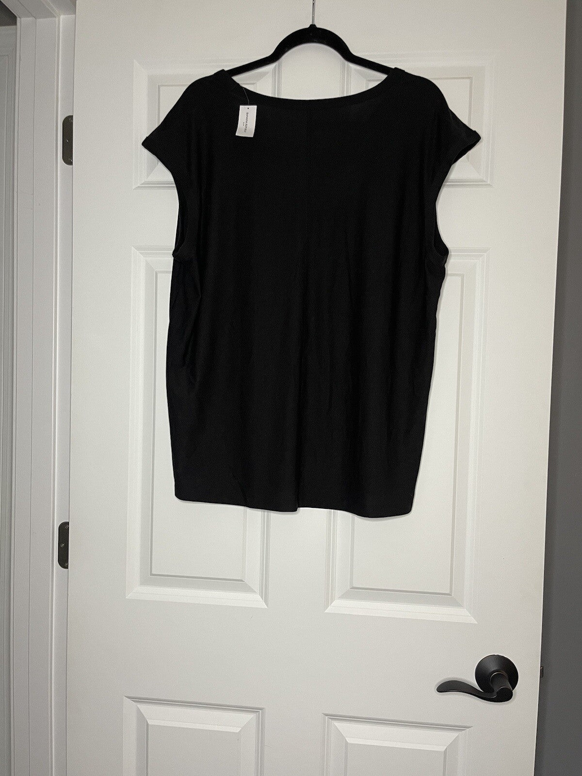 Banana Republic Short Sleeve blouse Large Black Nwt Msrp $44.99