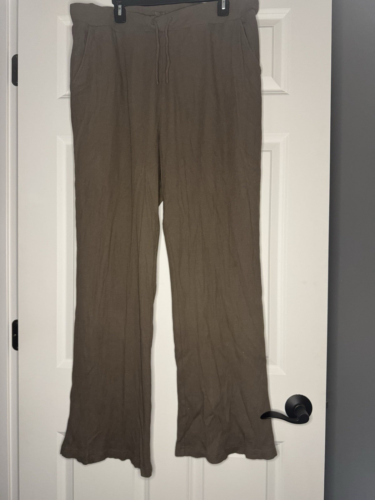 Nuuds Waffle Knit 2 Piece Pajama Set Xxl Brown 