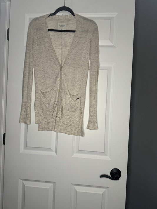 Abercrombie And Fitch Cardigan XS Beige Tan Mix 