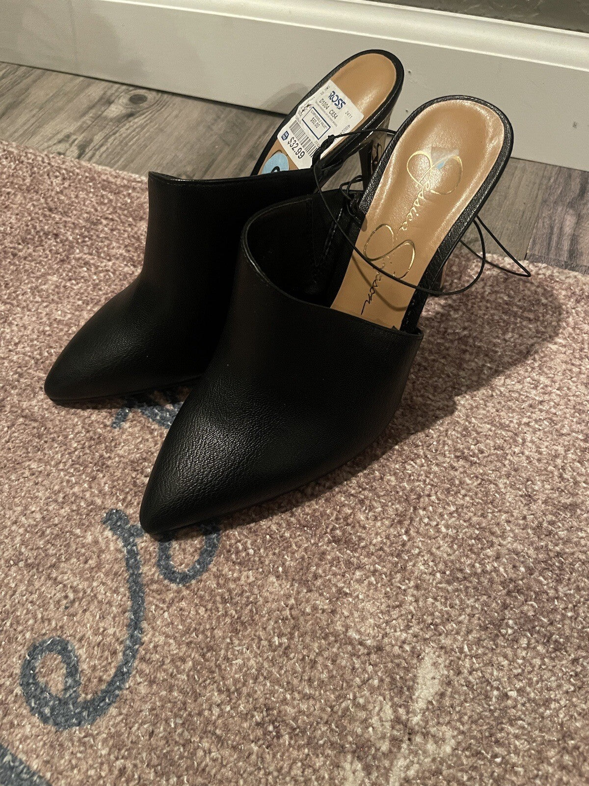 Jessica Simpson Black Slip On Heels Size 6 Brand New 