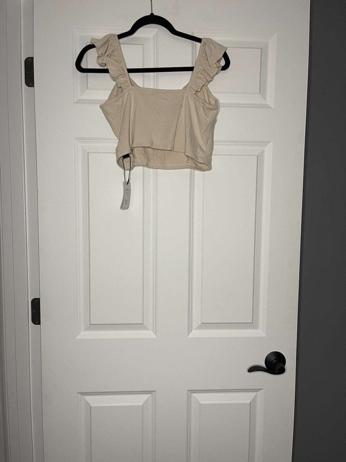 Cider ribbed cropped sleeveless blouse cream xl NWT