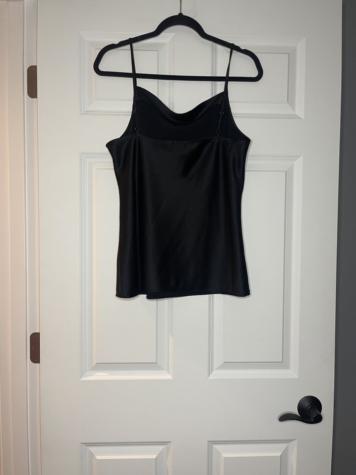 Ann Taylor spaghetti strap sleeveless blouse black large