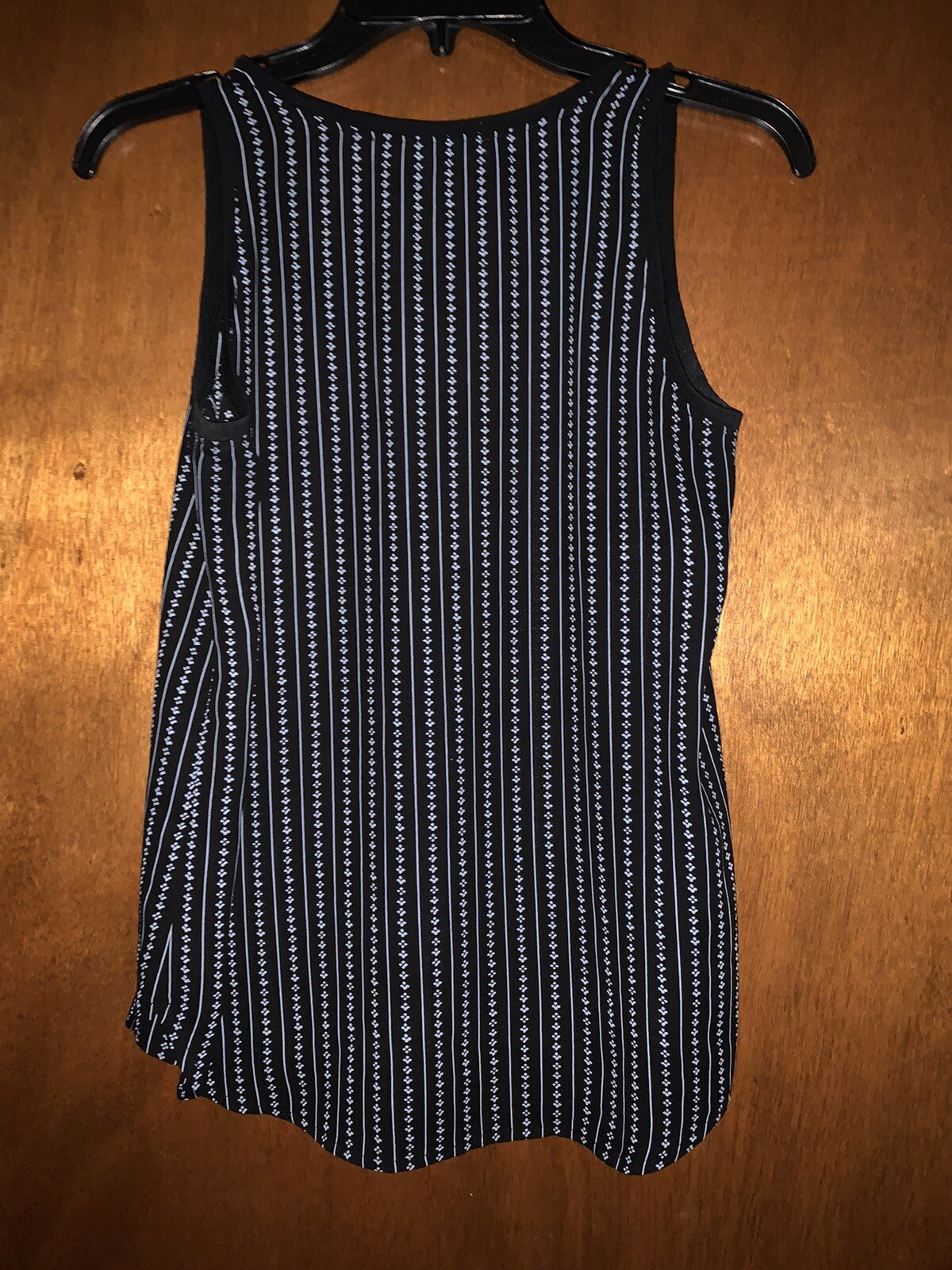 Ann Taylor Loft Sleeveless Blouse Black With Blue Print XSP