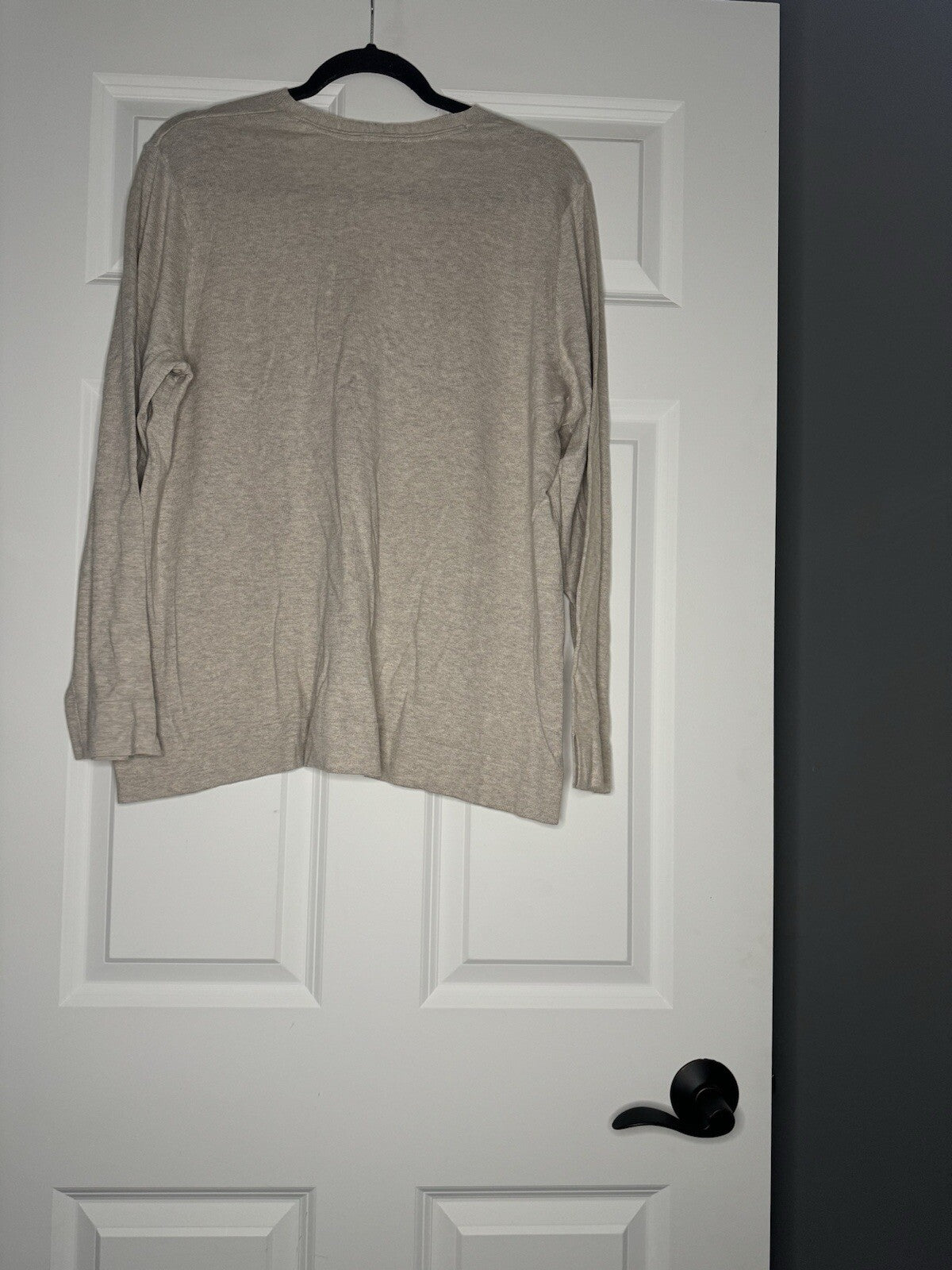 J Jill V Neck Sweater Xl Beige And Gray Heathered