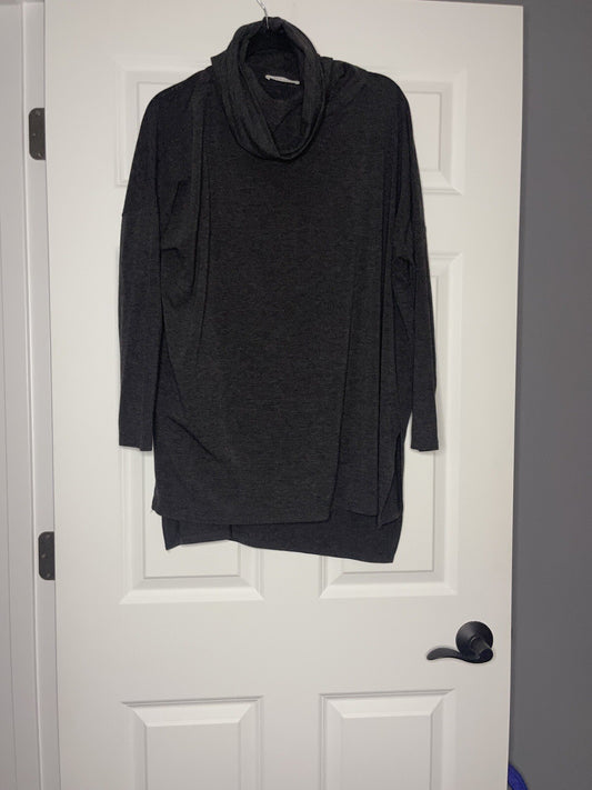 Zenana long sleeve turtleneck blouse small charcoal