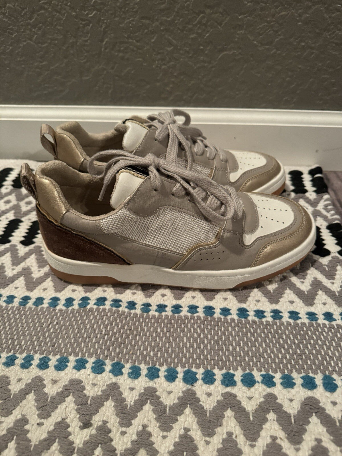 Shu shop Sneakers Size 9 Brown Taupe Gold Brand New 