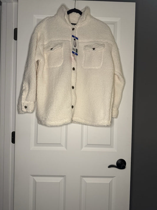 32 Degree Heat Sherpa Shacket M/L Cream Nwt 