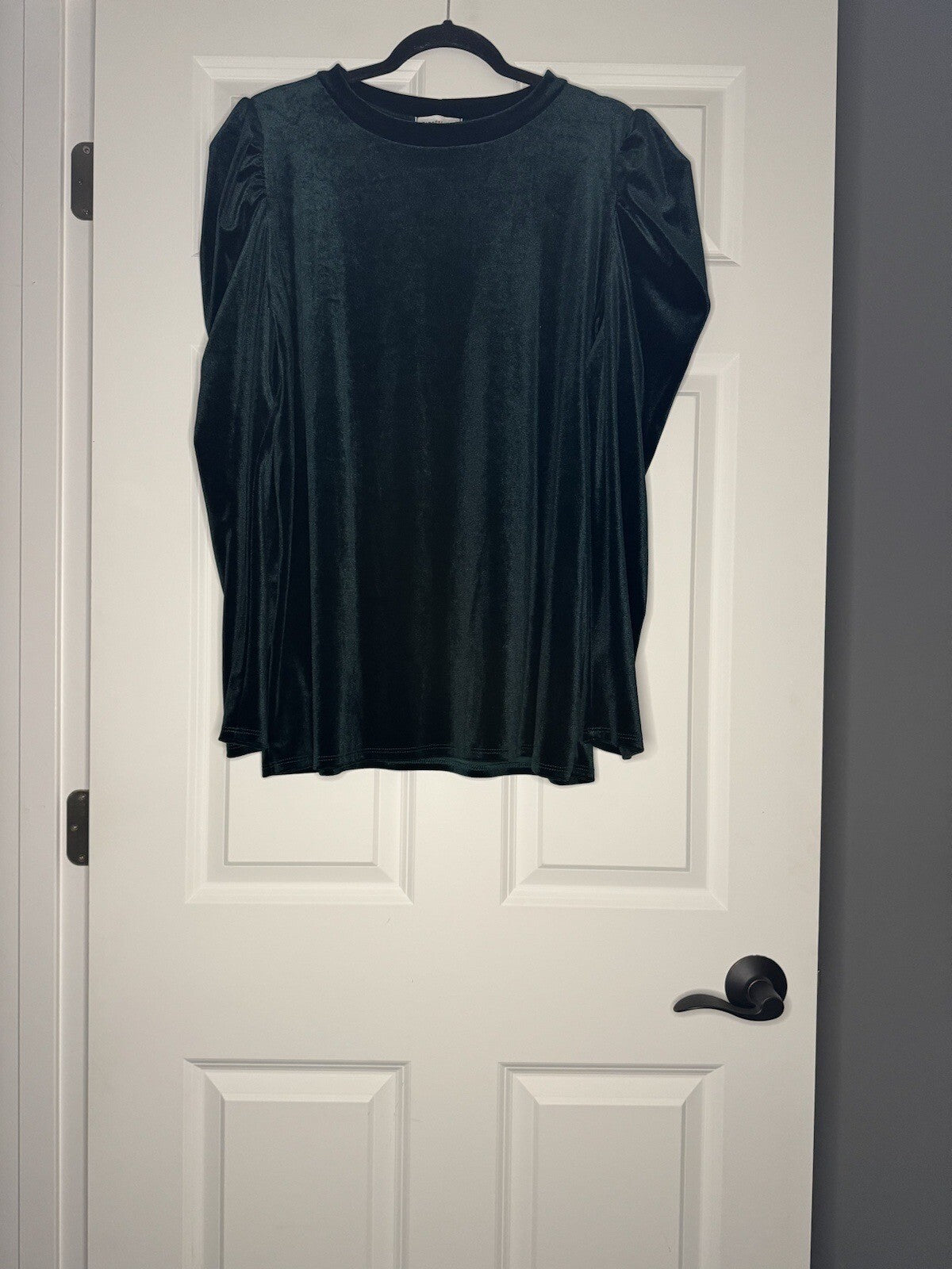 First Love By Lovelyn Long Sleeve Blouse 1x Green Velvet 