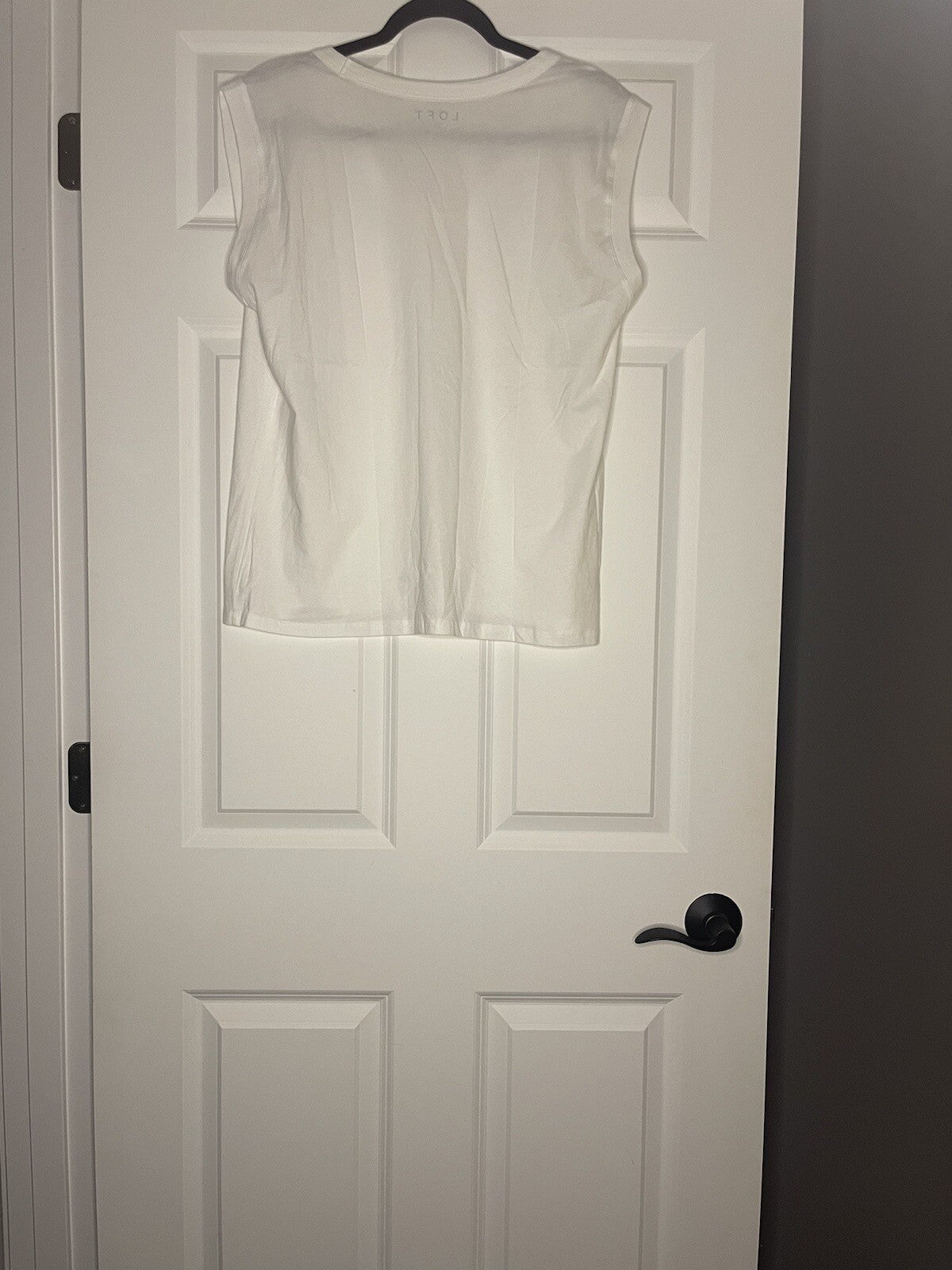 Loft Short Sleeve Blouse Large Cinch Shoulders White Nwt