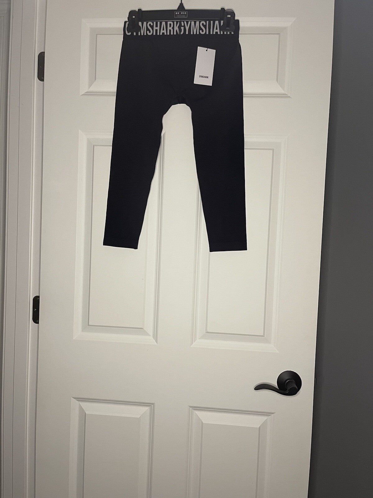 Gymshark Fit Cropped Leggings Black White Logo On Waistband Small Nwt 