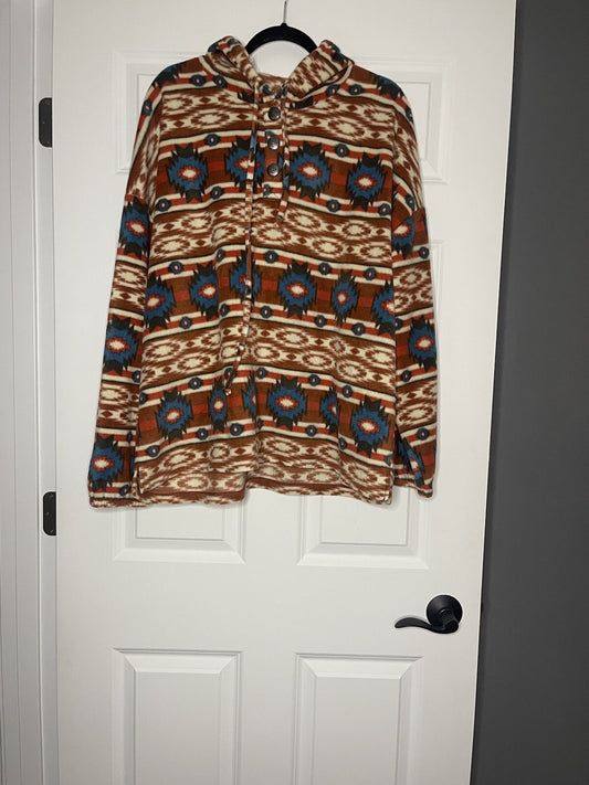 Wrangler retro hooded sweatshirt multicolor western print xl