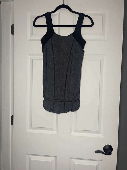 Lululemon Tank Top Dark Gray With Black Size 6 
