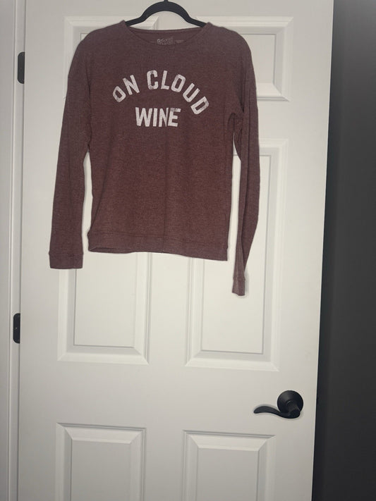 Retro Brand Long Sleeve Top Small On Cloud Wine Mauve 