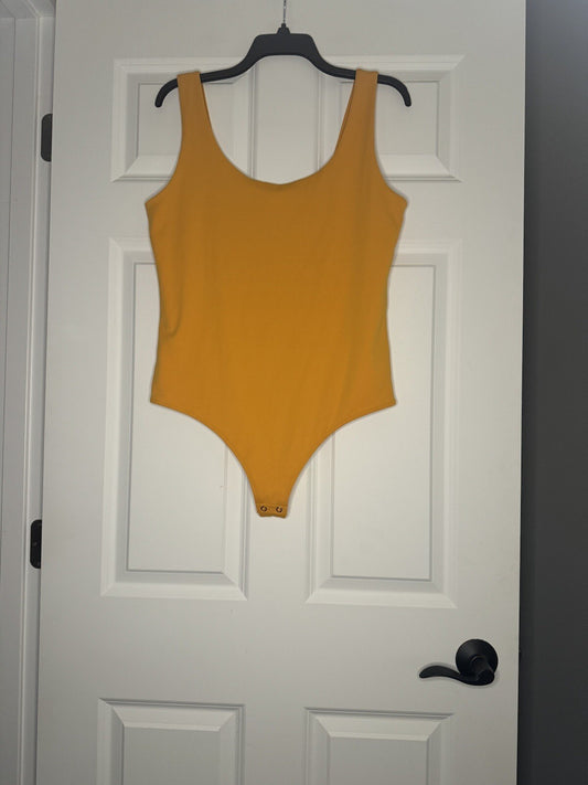 Express Body Contour Sleeveless Bodysuit Large Orange Nwt 