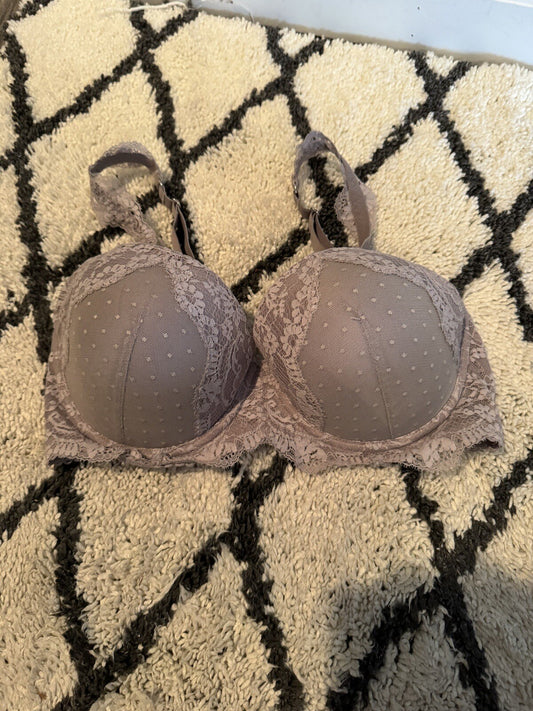 Victorias Secret Dream Angels Lined Demi Bra 32ddd Taupe Lace 