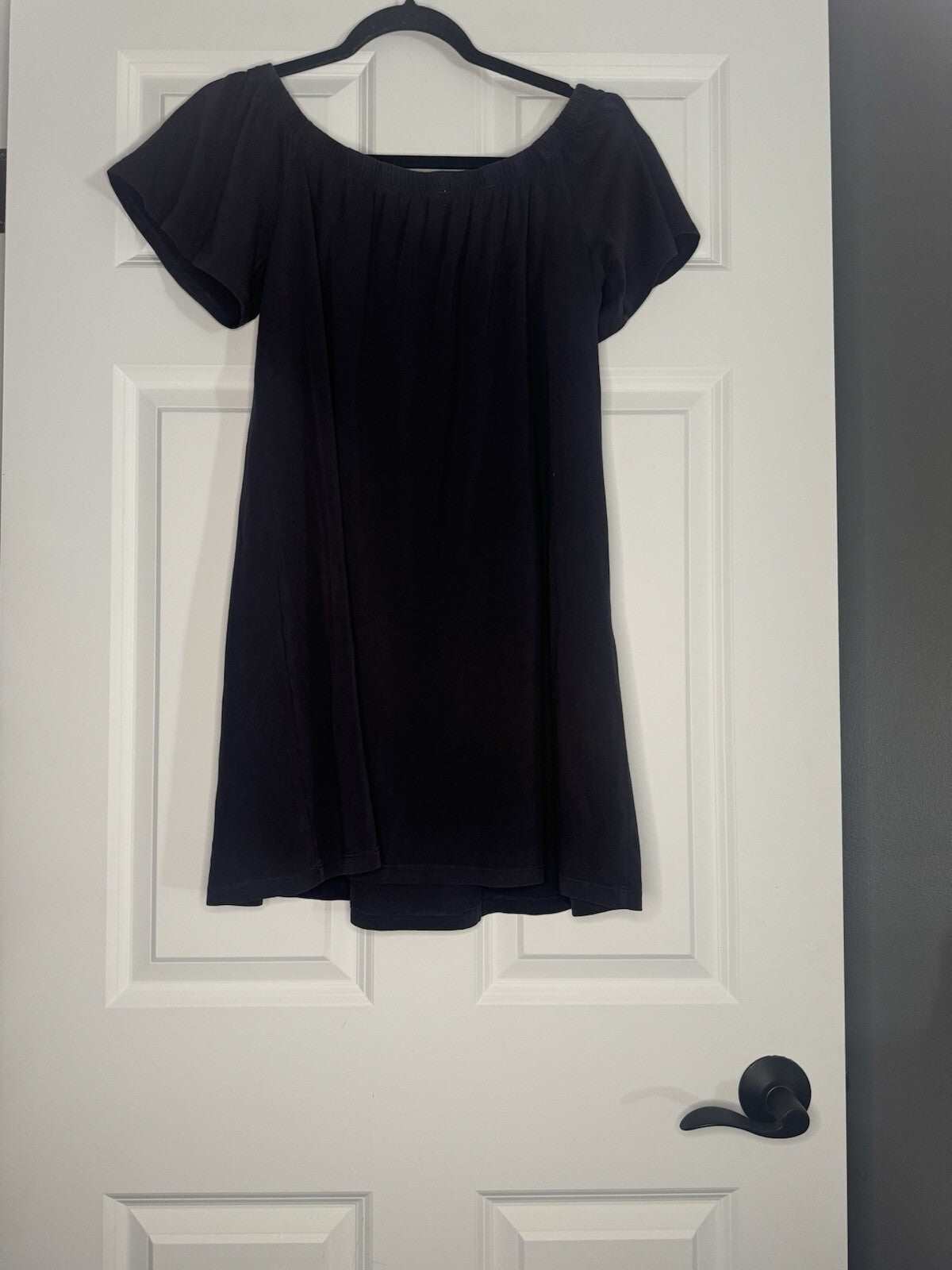 Z Supply Short Sleeve Off The Shoulder Dress Navy Medium Nwt 52