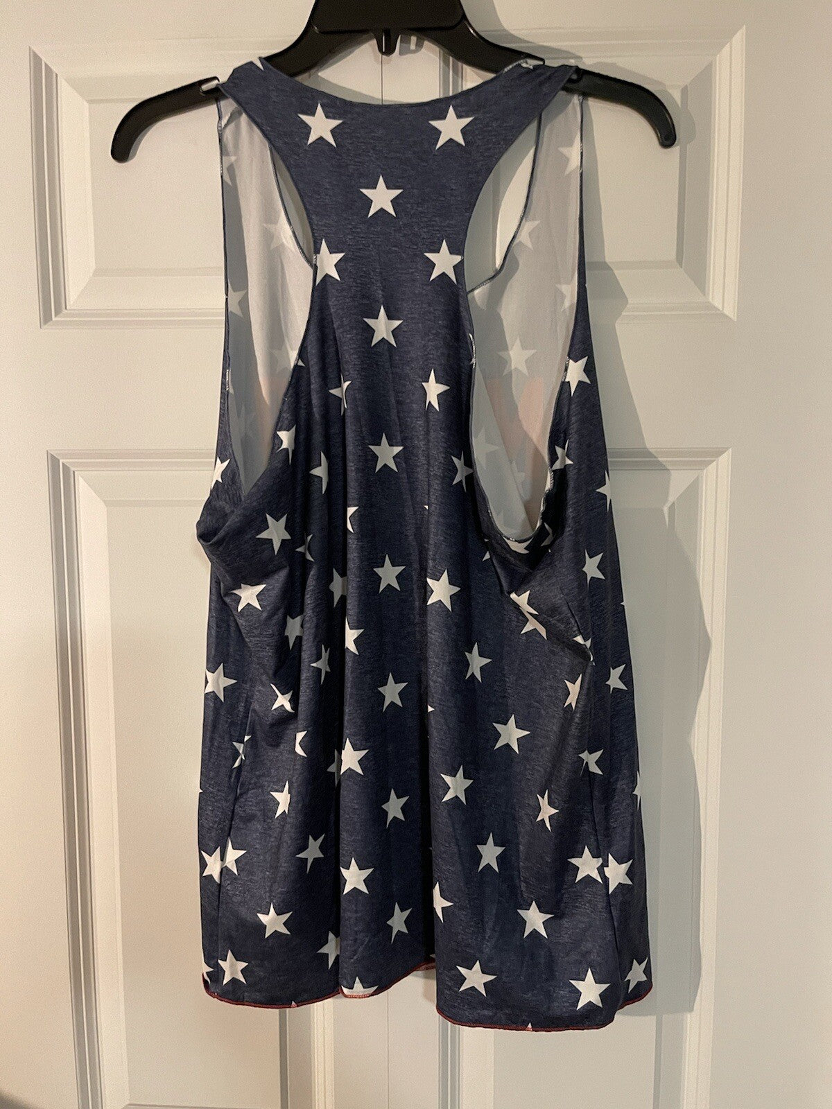 unbranded sleeveless blouse xl Merica stars and stripes nwot