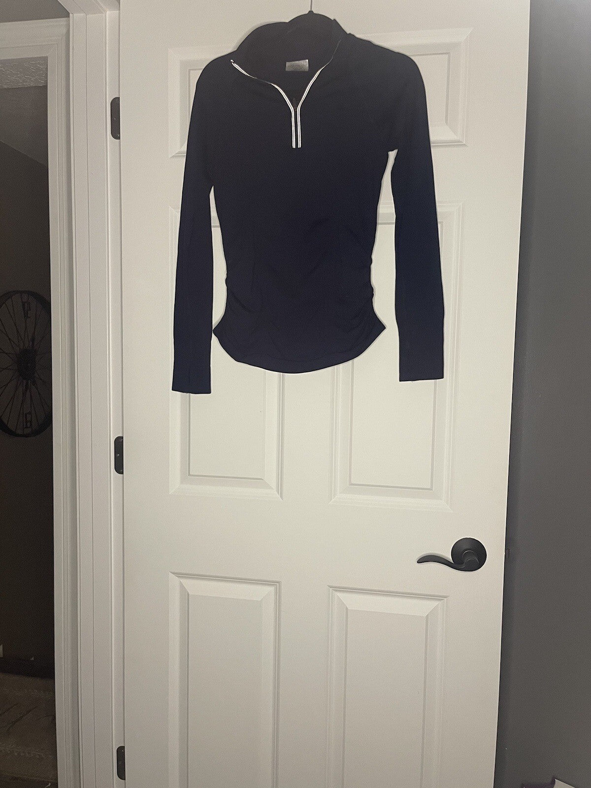Athleta Half Zip Small Navy Cinched Sides
